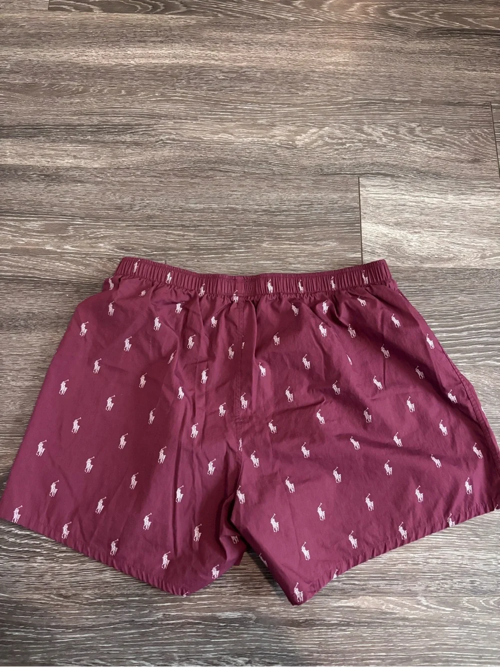 Polo Ralph Lauren Pony Print Boxer Shorts Burgundy Men's XL